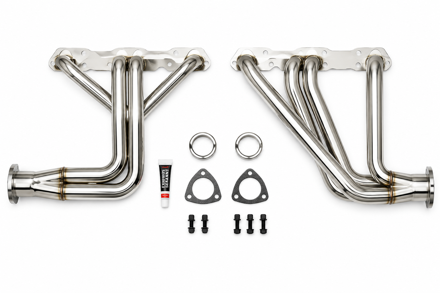 "Powermax" Polished Stainless Steel Header Kit Corvette For C2 C3 Sb