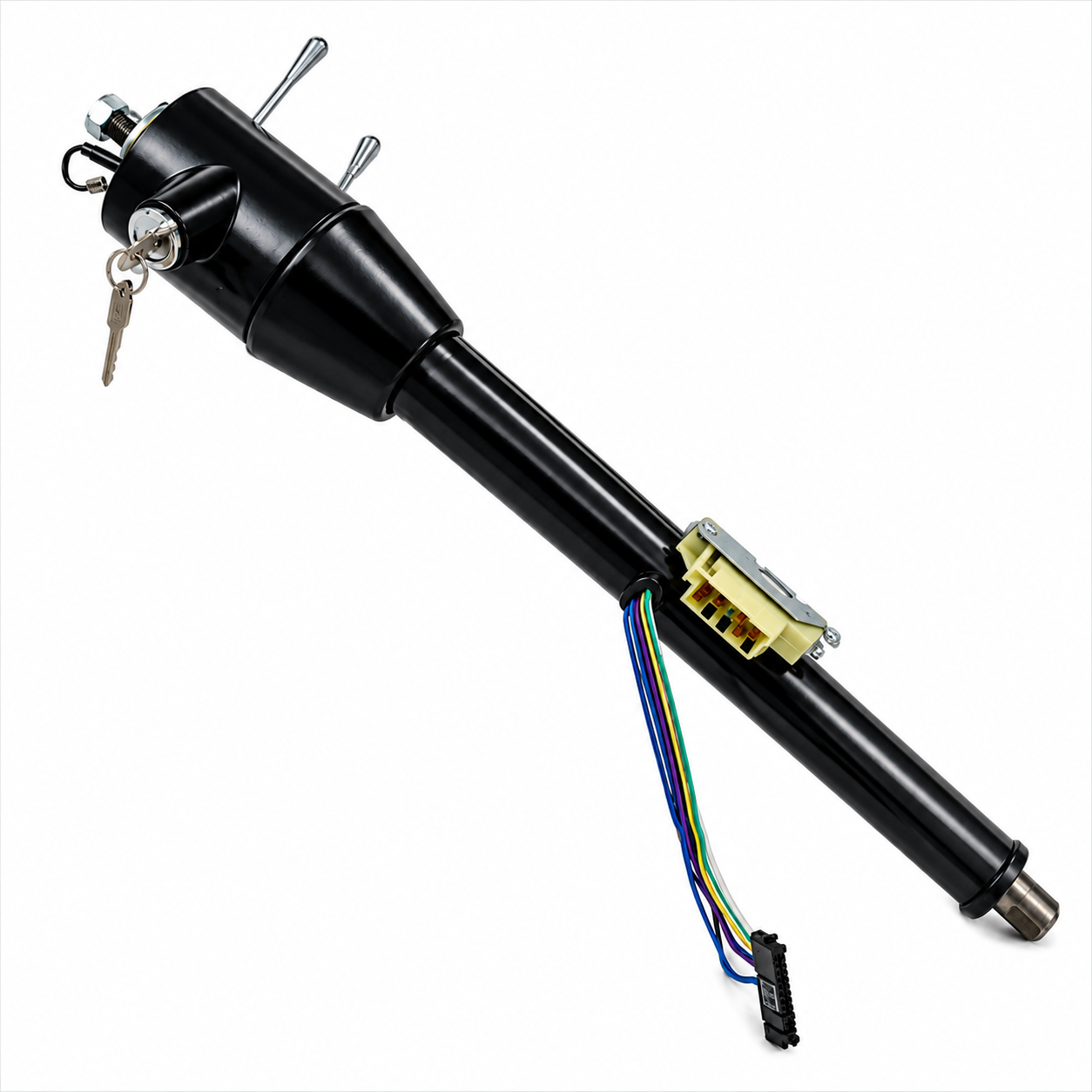 1969-82 C3 Corvette Trim & Tilt Steering Column C/W Ignition Switch & Key Black Powdercoat Finish