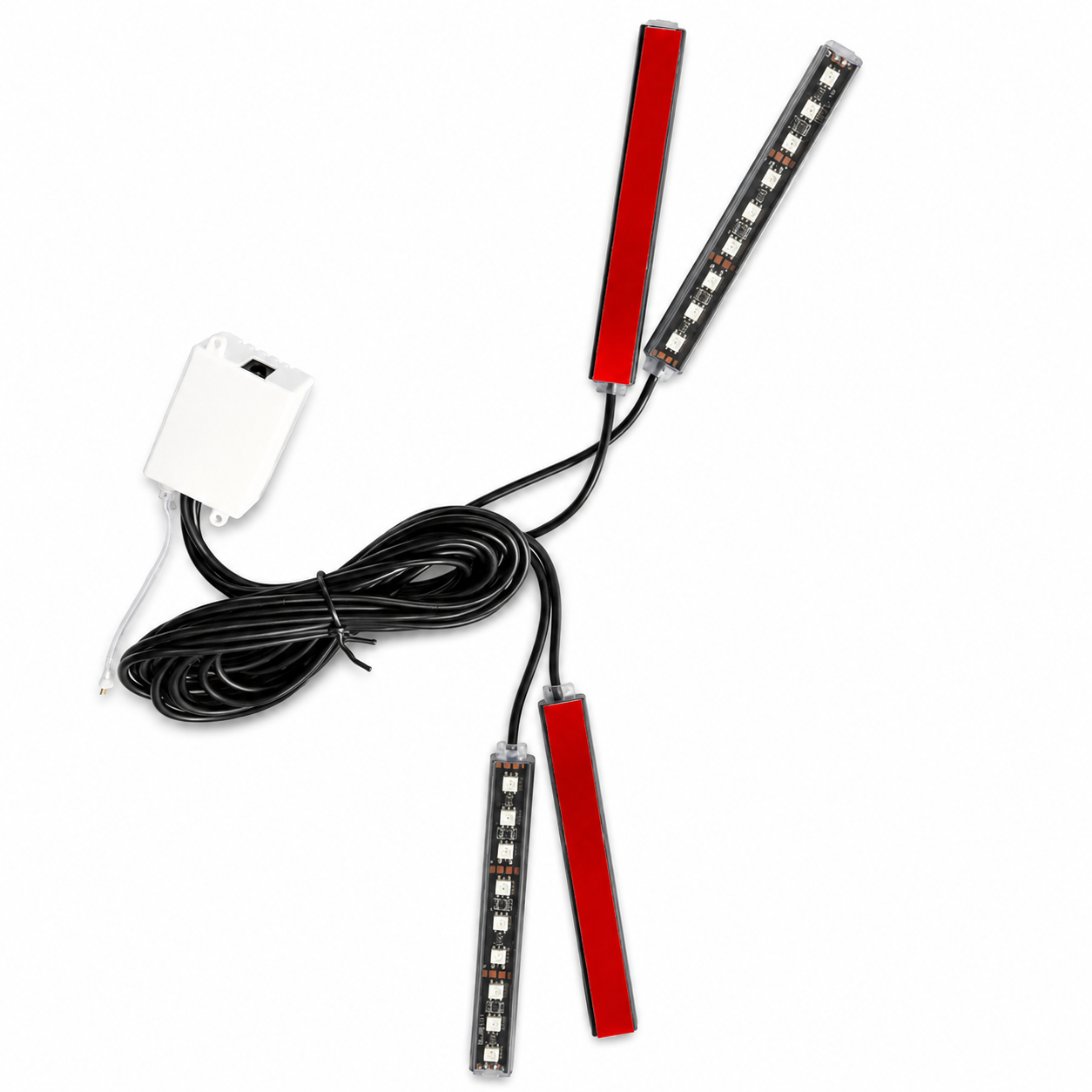 4Pcs 9Leds Strip Light Wireless Remote/Voice Control Car Rgb Led Neon Interior Lamp Decorative Lights