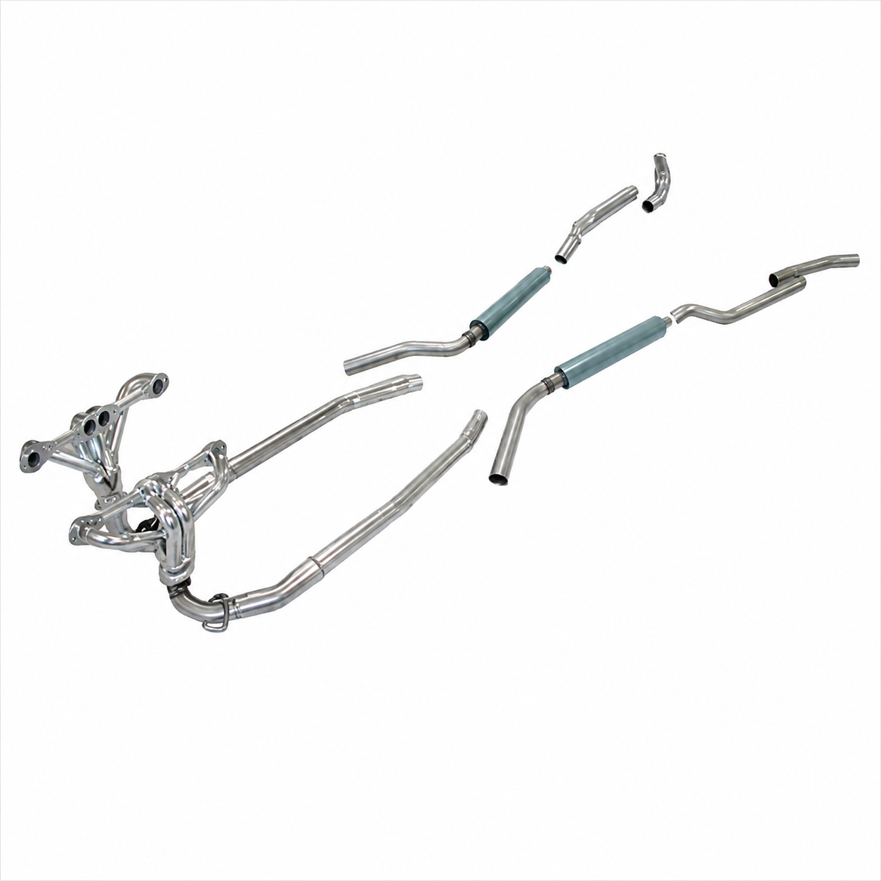61-62 Exhaust System With Headers And Magnaflow Mufflers