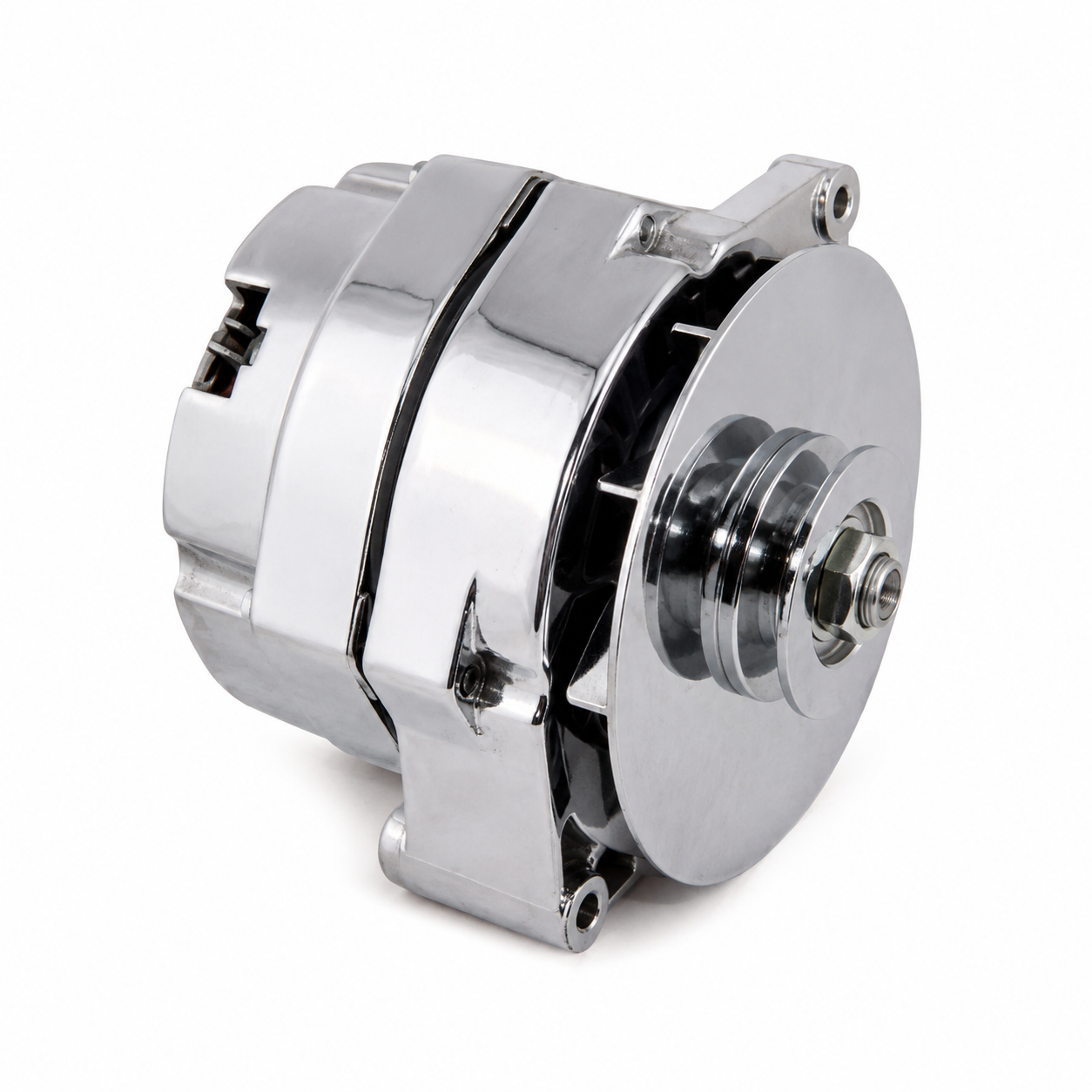 Alternator Chrome-100 Amp With Turbo Fan-63-68 Ext Regulator