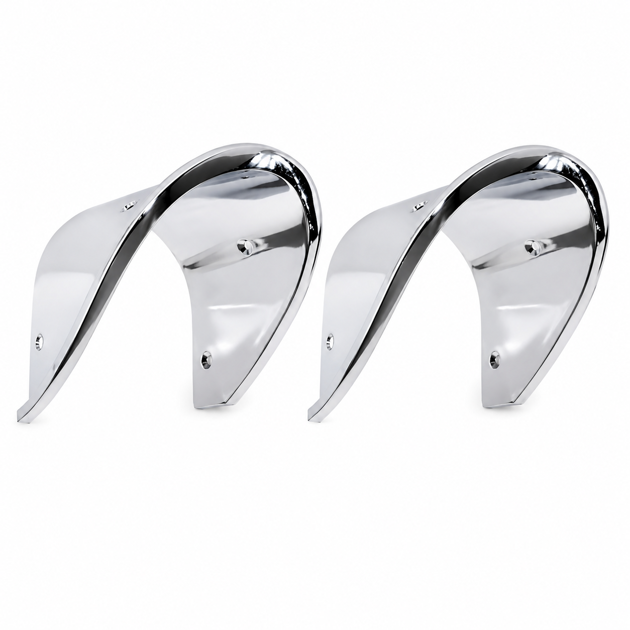 Bezel Exhaust Polished And Chrome Plated Zinc Die Cast As Original Pair-68-69