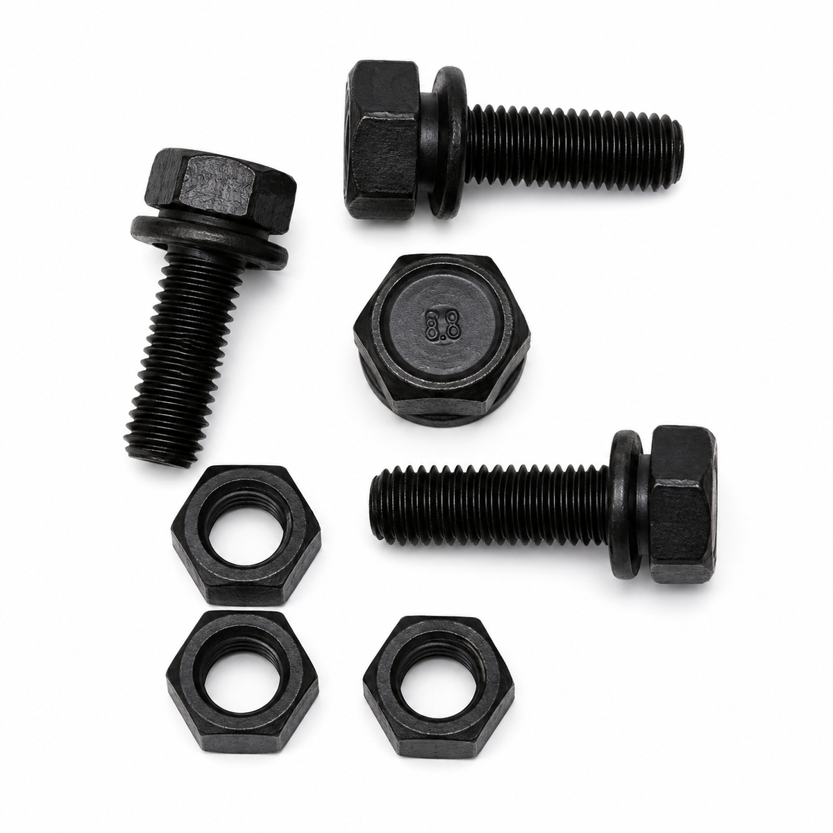 Bolt Set A Arm Bumper Lower With Anchor Headmark With Washers-8 Pieces-63-82