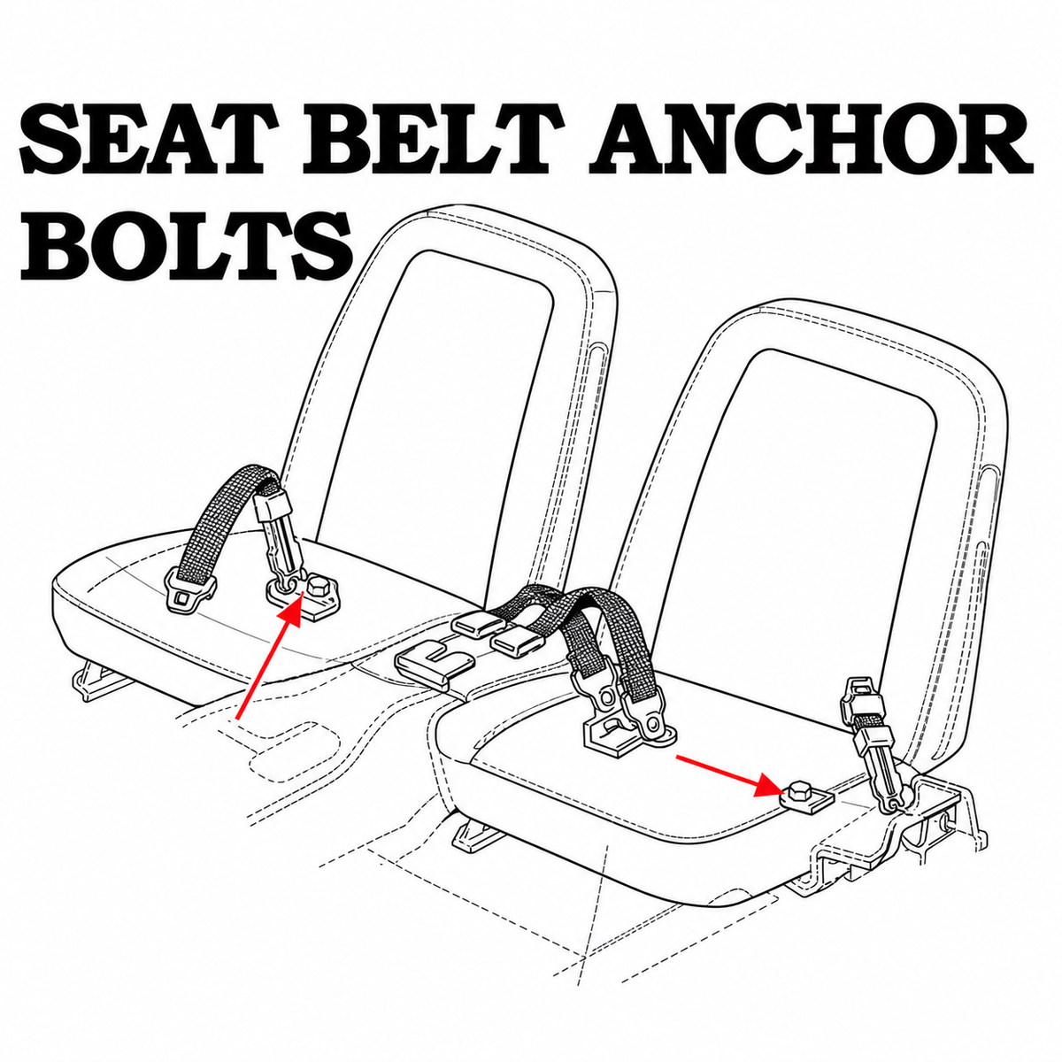 Bolt Set Seat Belt Anchor-2 Pieces-63-E68