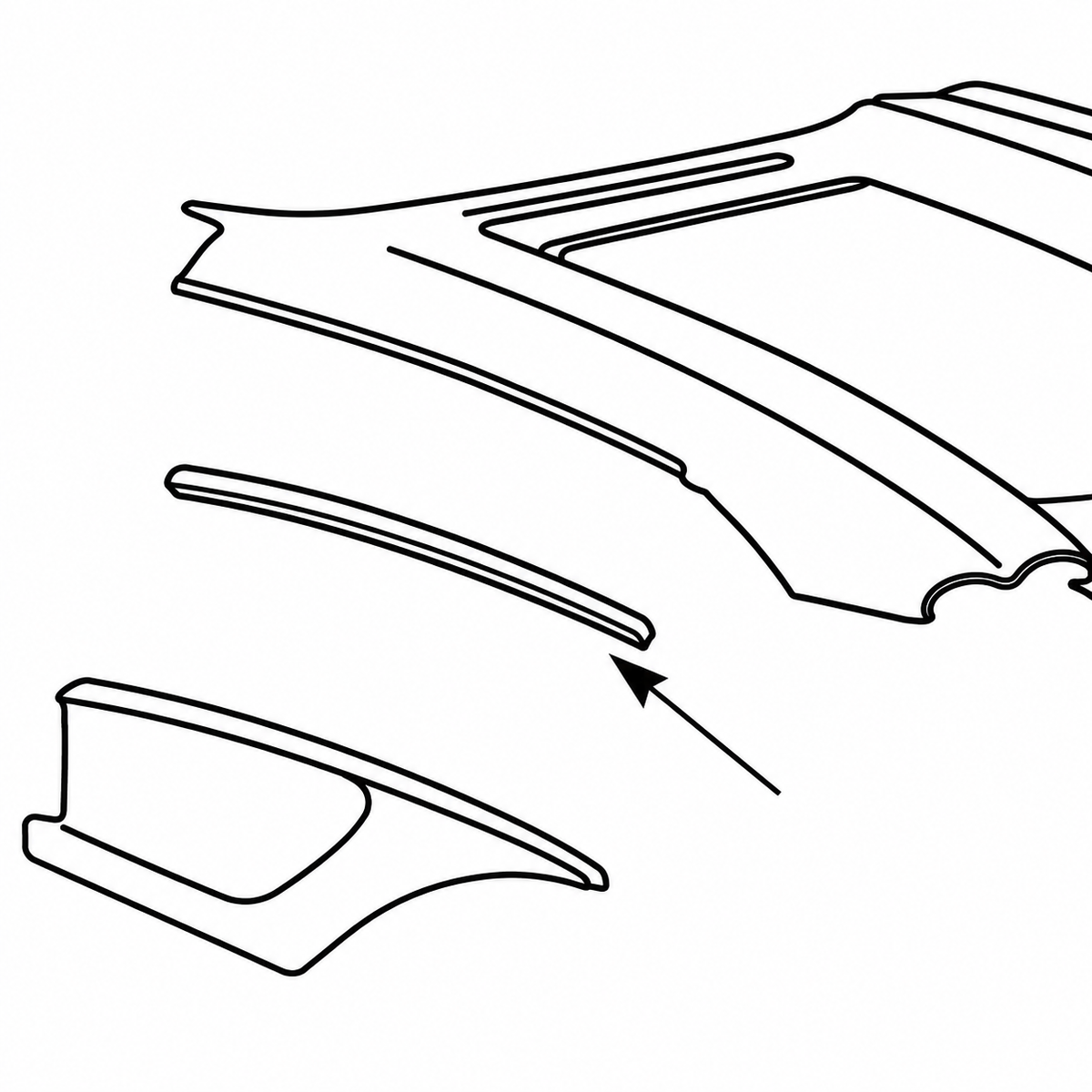 Bonding Strip Fender Press Molded White Right Hand-58-61