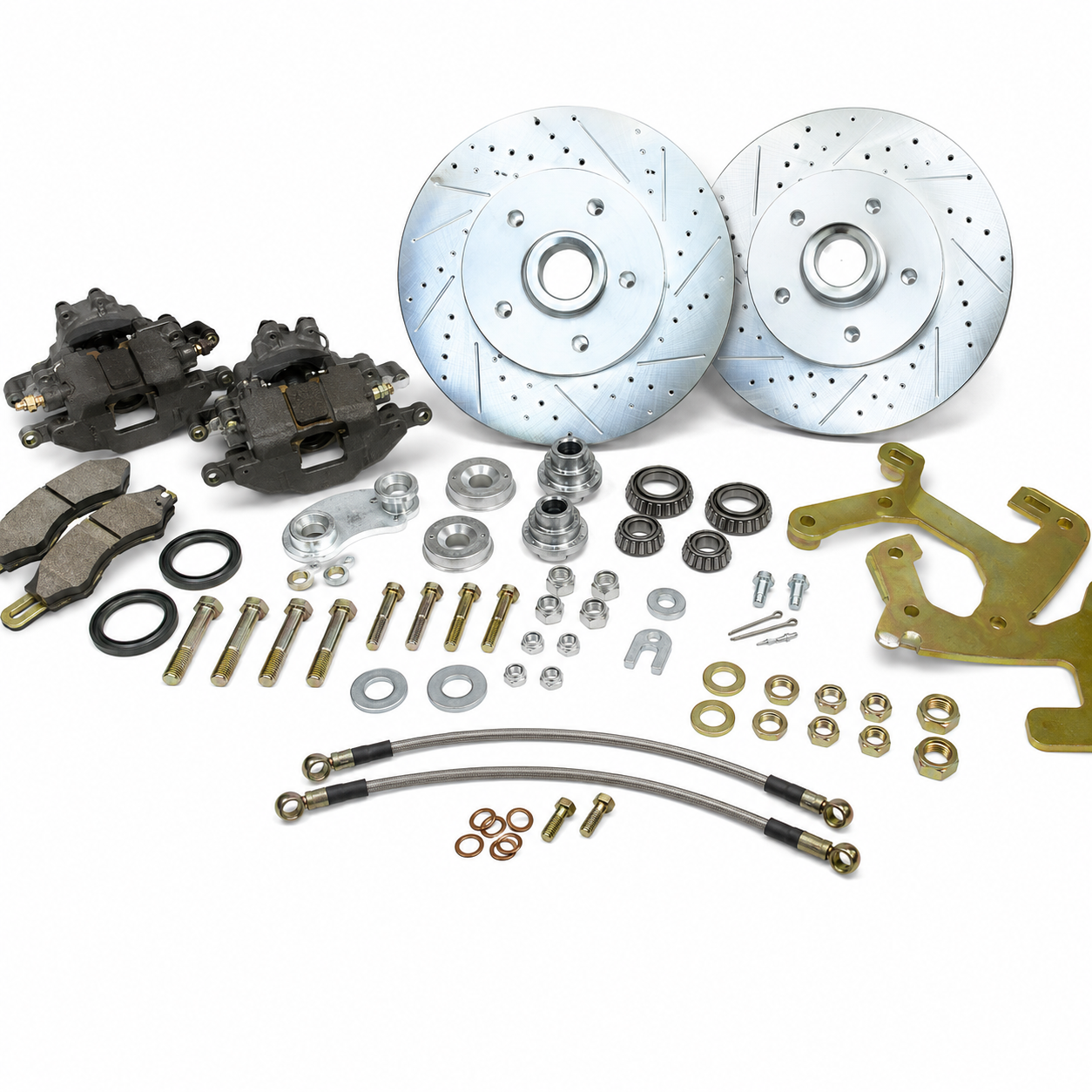 Brake Kit Front Disc Brake Conversion Works With Stock 15 Inch Rims-53-62