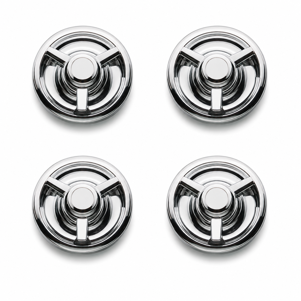 Cap Set Wheel Center Base With Straight Ear Spinner For Rally Wheels-4 Pieces-67-82