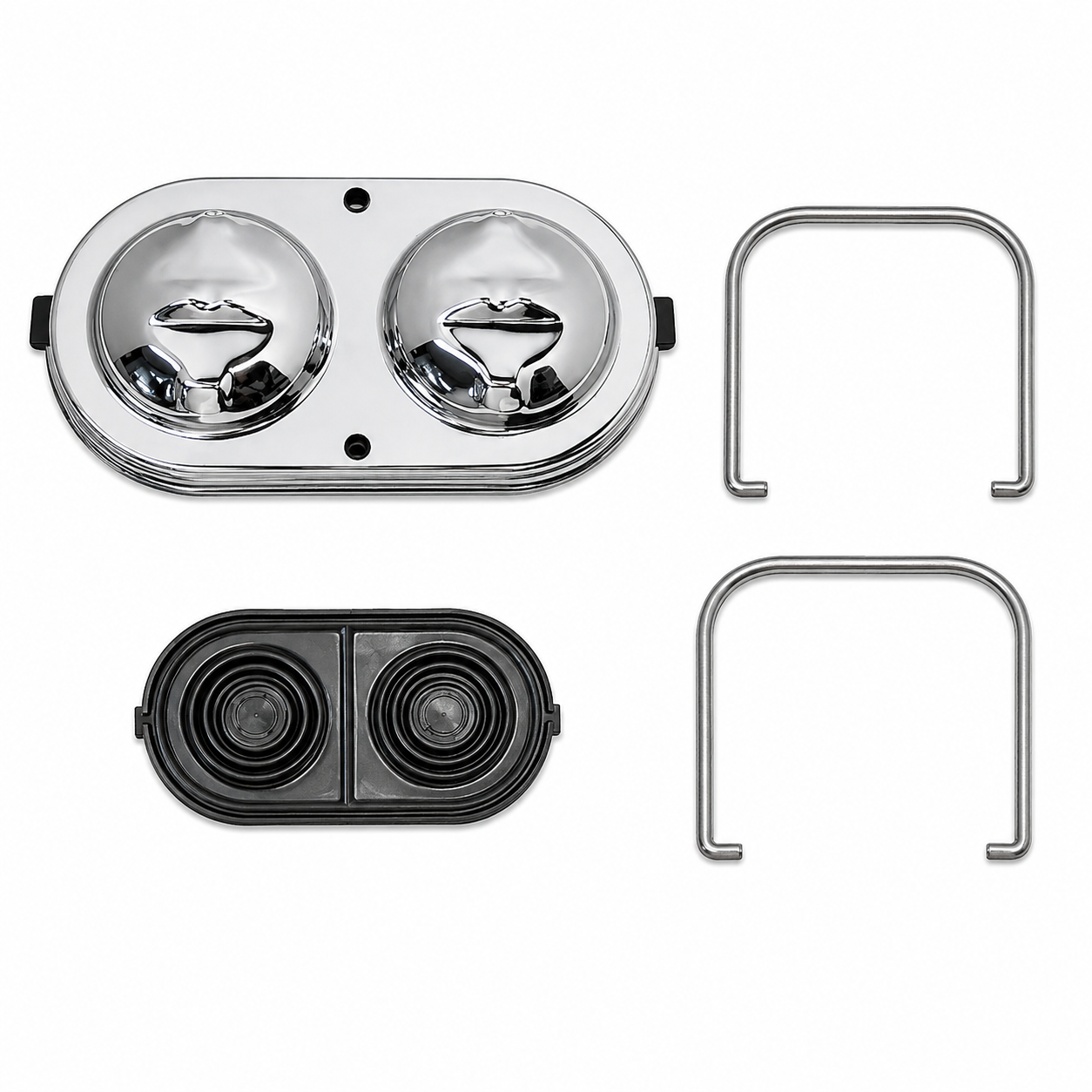Cap Master Cylinder Chrome With Gasket And Chrome Bails Chrome-67-82