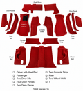 Carpet Set Complete Coupe Cut Pile Mass Back-90-91