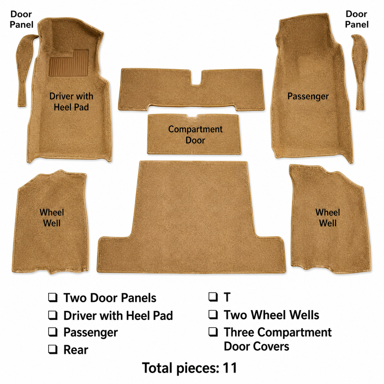 Carpet Set Complete Cut Pile With Pad-77