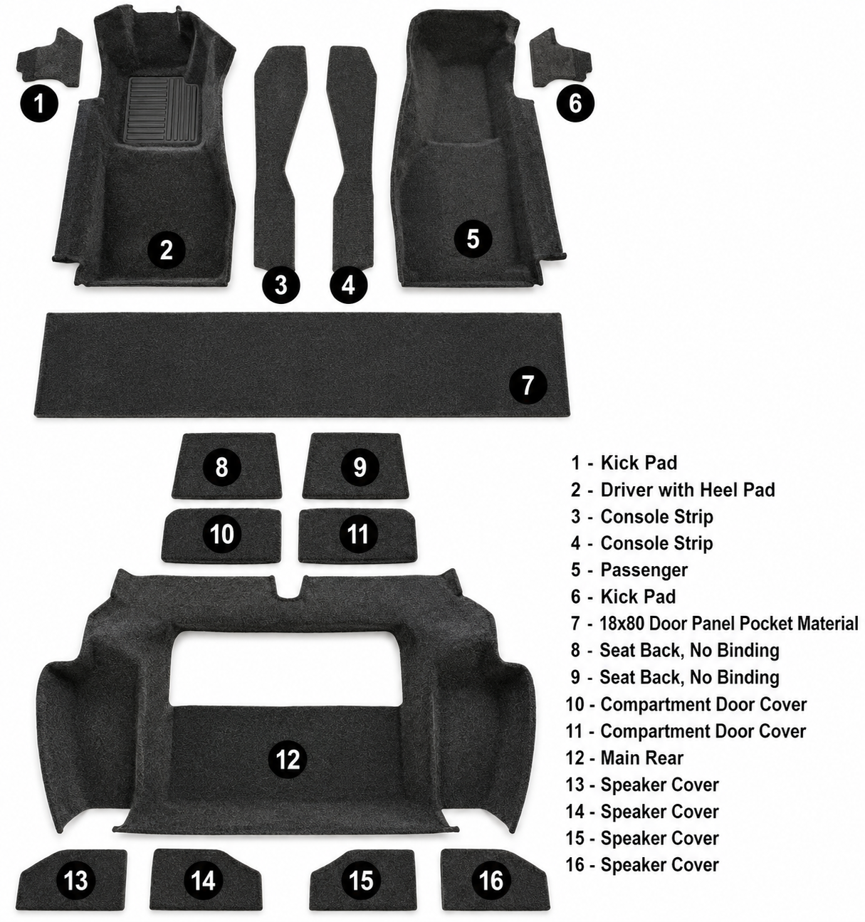 Carpet Set Cut Pile With Padding-81-82