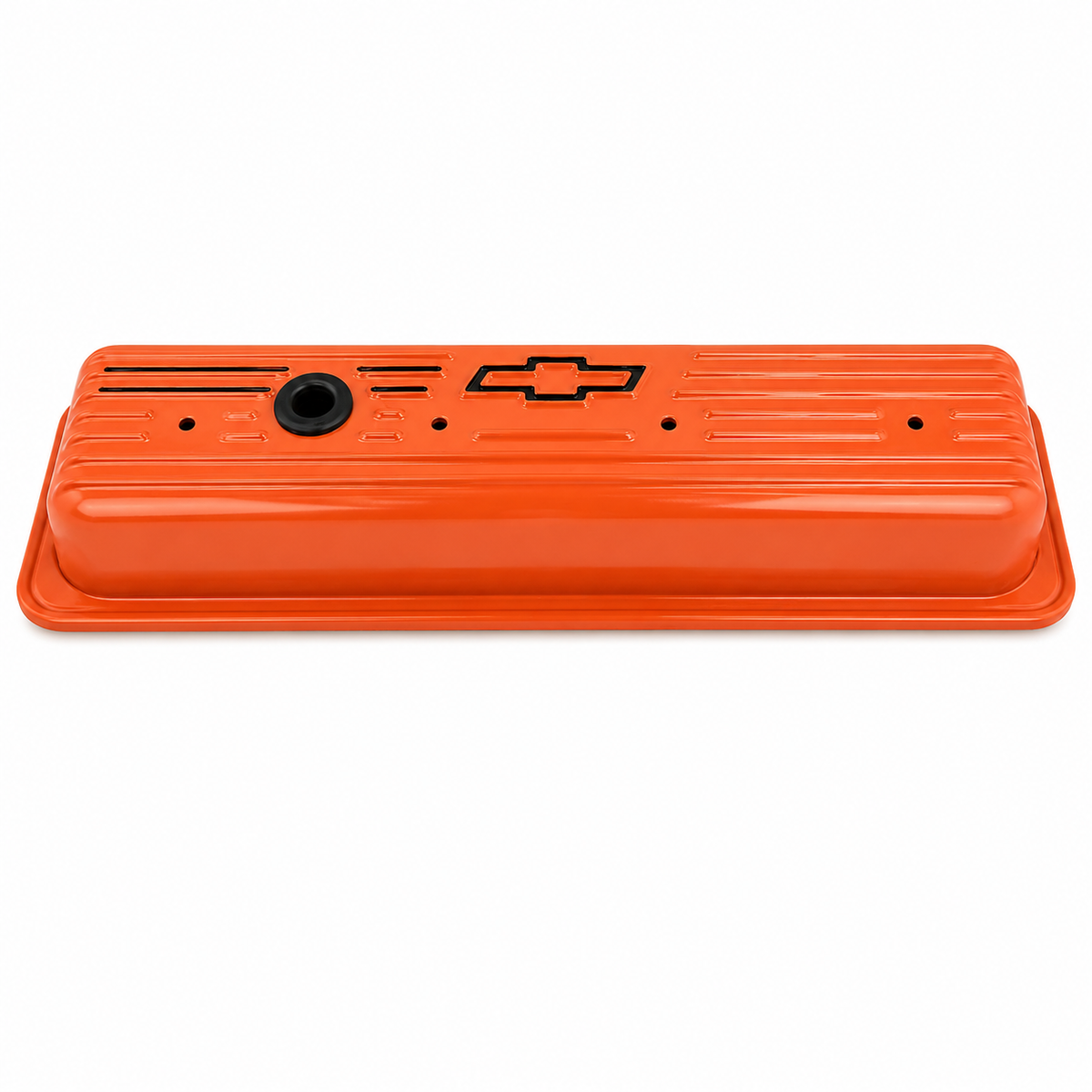 Chev 350 Vortec Centre Bolt Rocker Covers Orange Bowtie