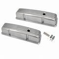 Cover Valve Finned Polished Aluminum Small Block With Holes Pair-58-86