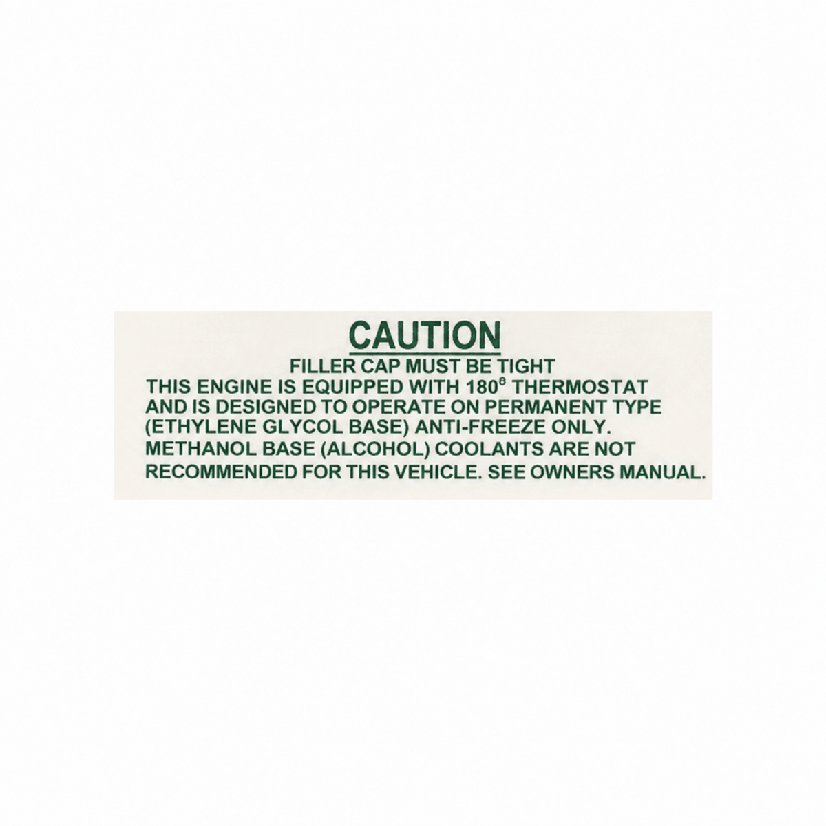 Decal Cooling System Warning-63E