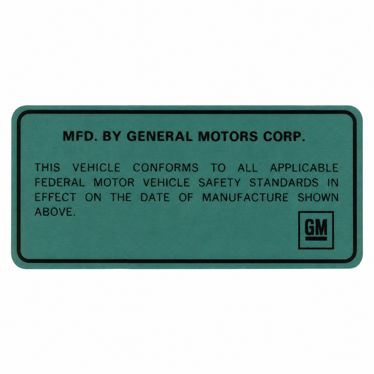 Decal Door Vehicle Certification Label-69-75