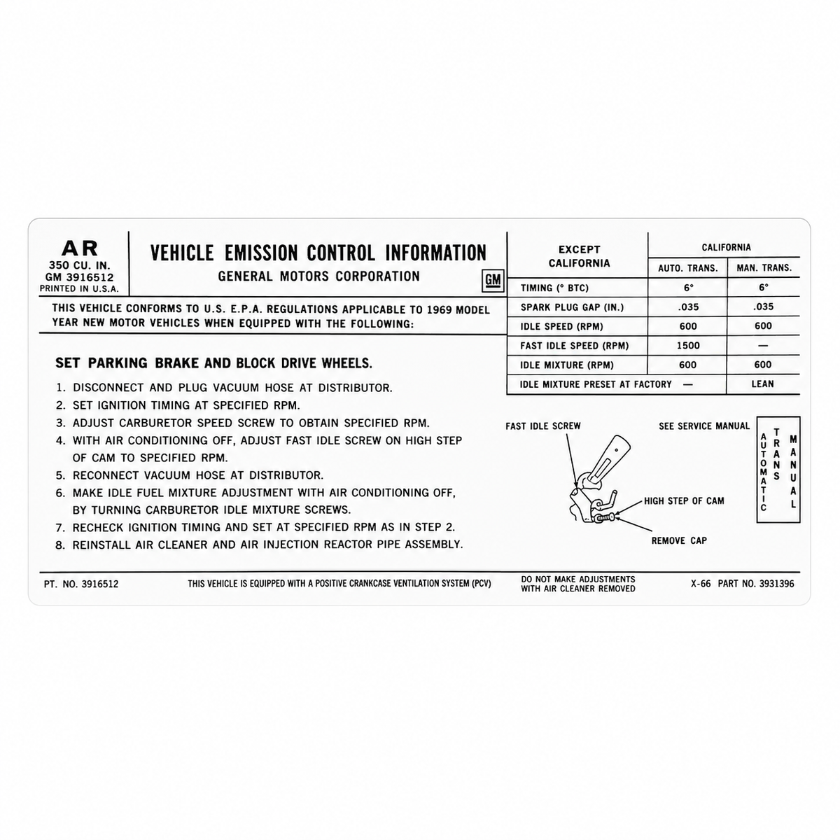 Decal Emissions Code Ar All With 270 H.P.-71