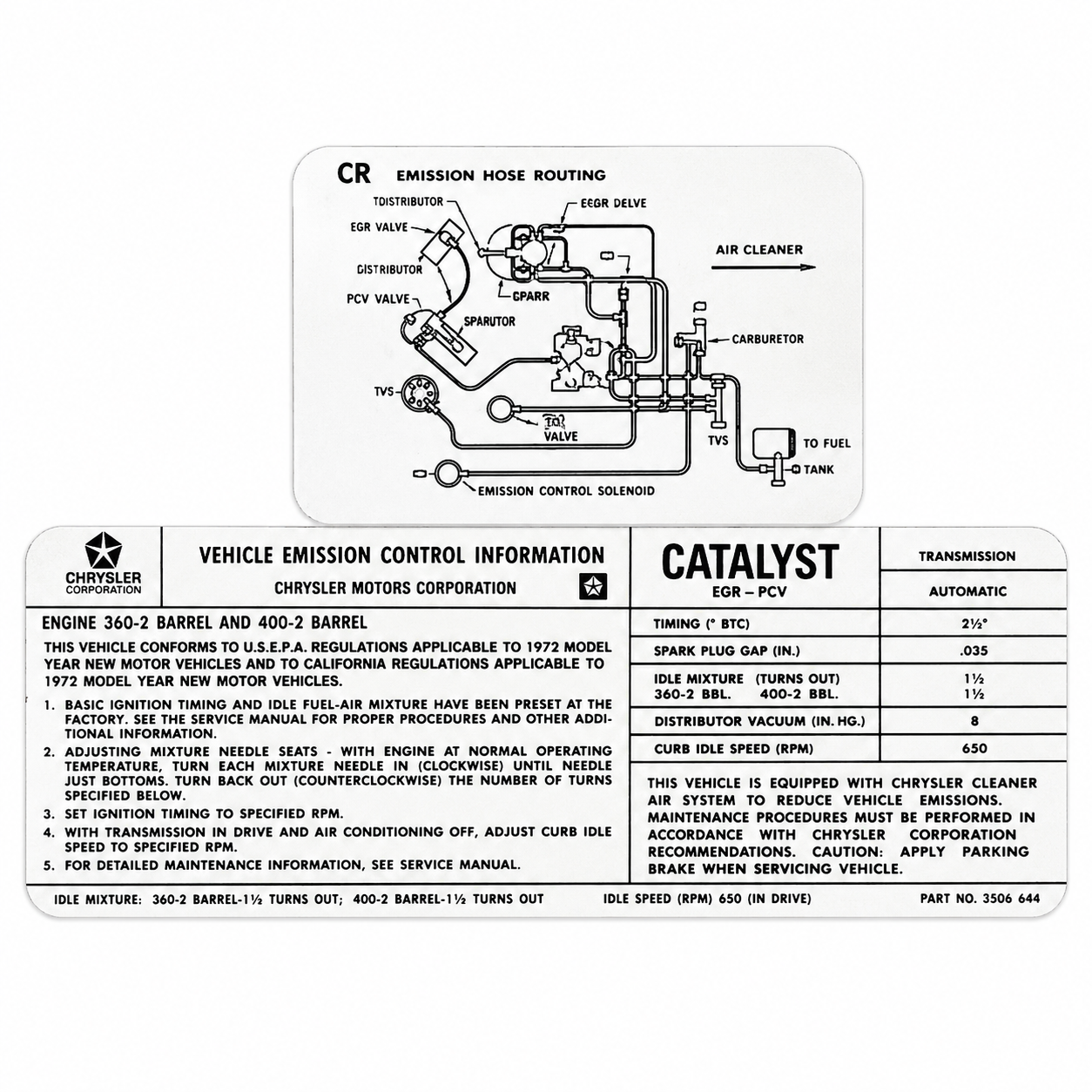 Decal Emissions Code Cr All With 350 L-48 California-79