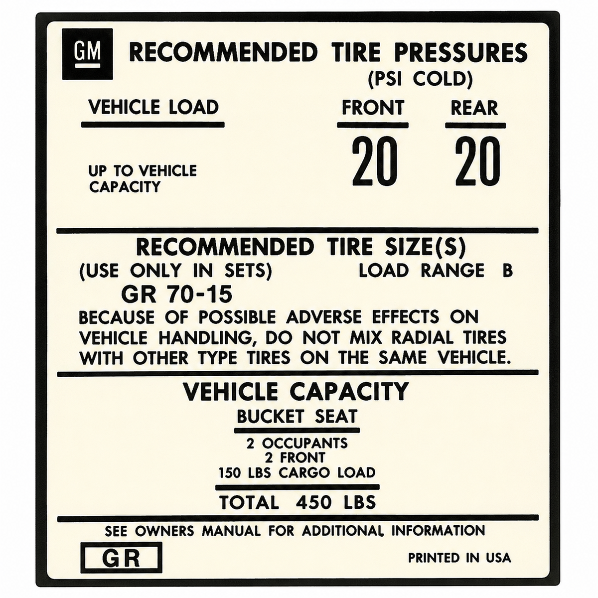 Decal Tire Pressure-73-75