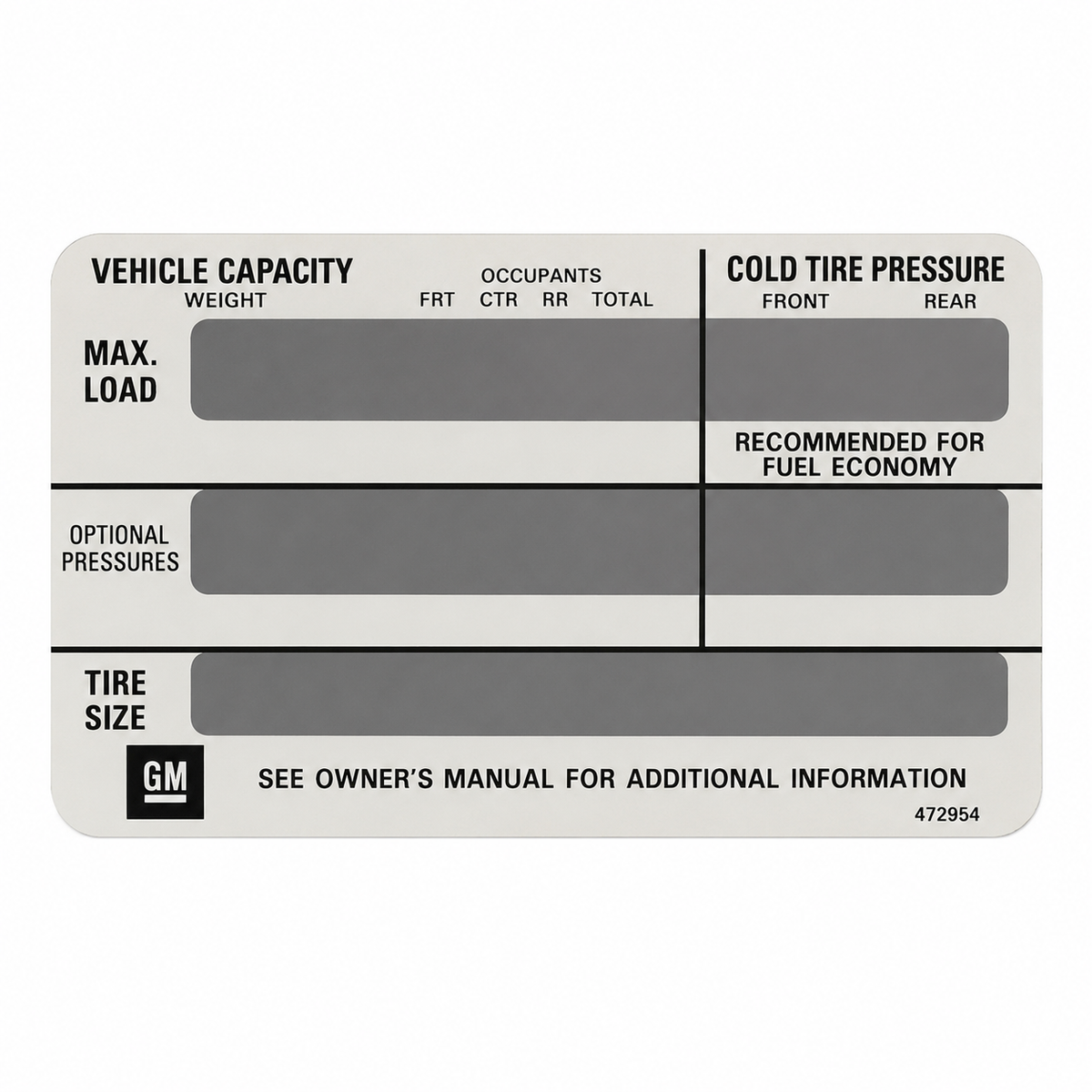 Decal Tire Pressure-78-82