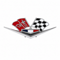 Emblem Set Front Side Fender-327 And 409-Gm Restoration With Fasteners USA Pair-62-E63