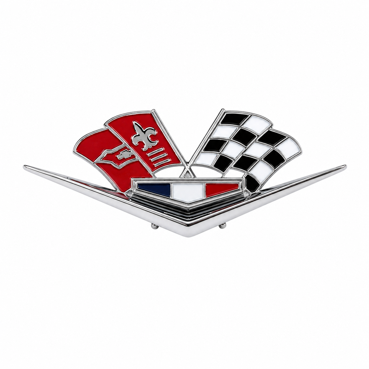 Emblem Set Front Side Fender-327 And 409-Gm Restoration With Fasteners USA Pair-62-E63