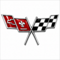 Emblem Front Side Fender Cross Flags Each-77L-79