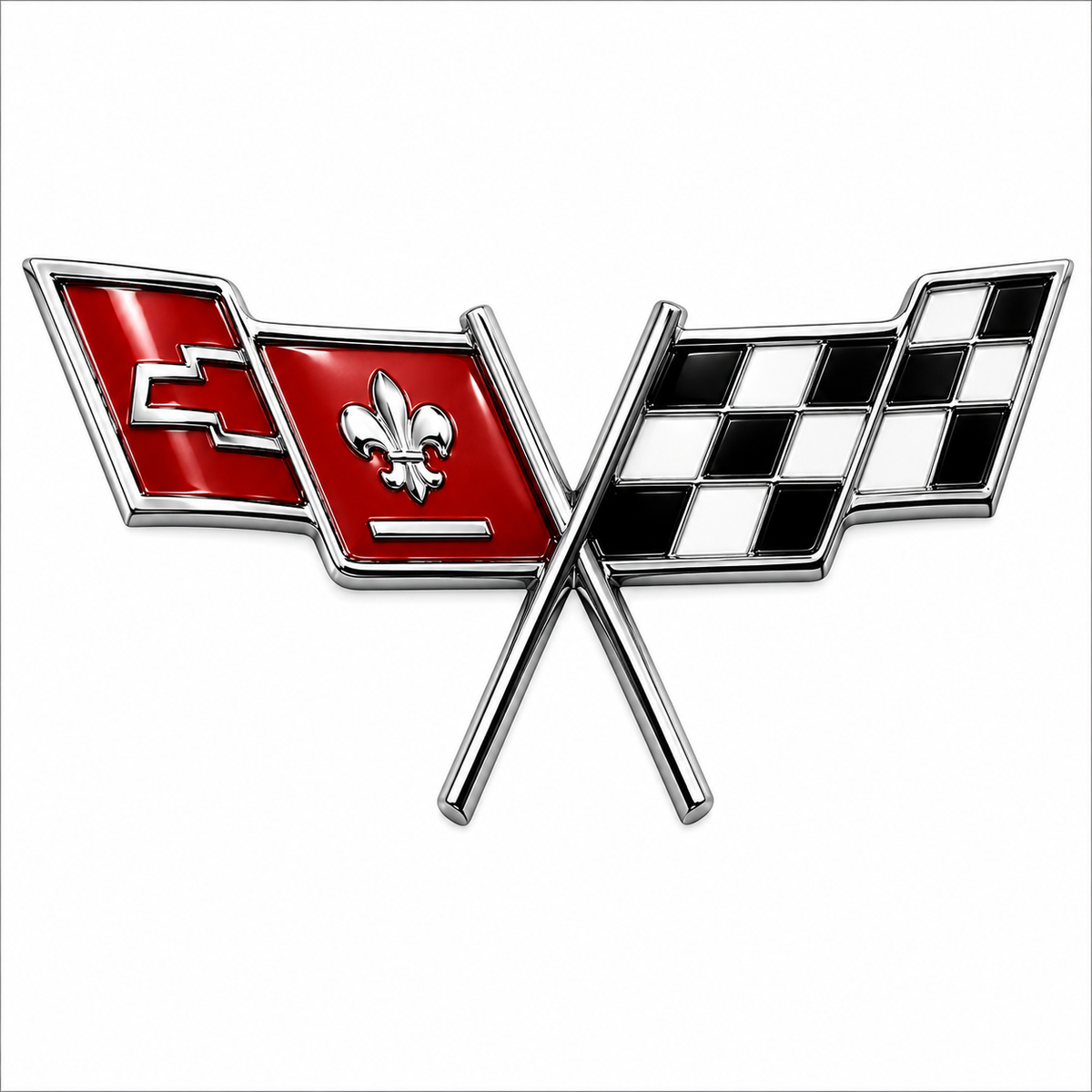 Emblem Front Side Fender Cross Flags Each-77L-79