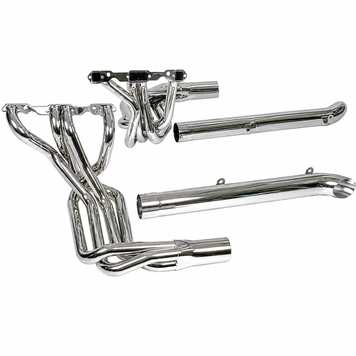 Exhaust System Side Doug's Headers Chrome Big Block-4 Inch Side Tubes-65-74