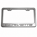 Frame License Plate Black C7 Corvette Lettering Carbon Fiber Inlay-7 Colors Available