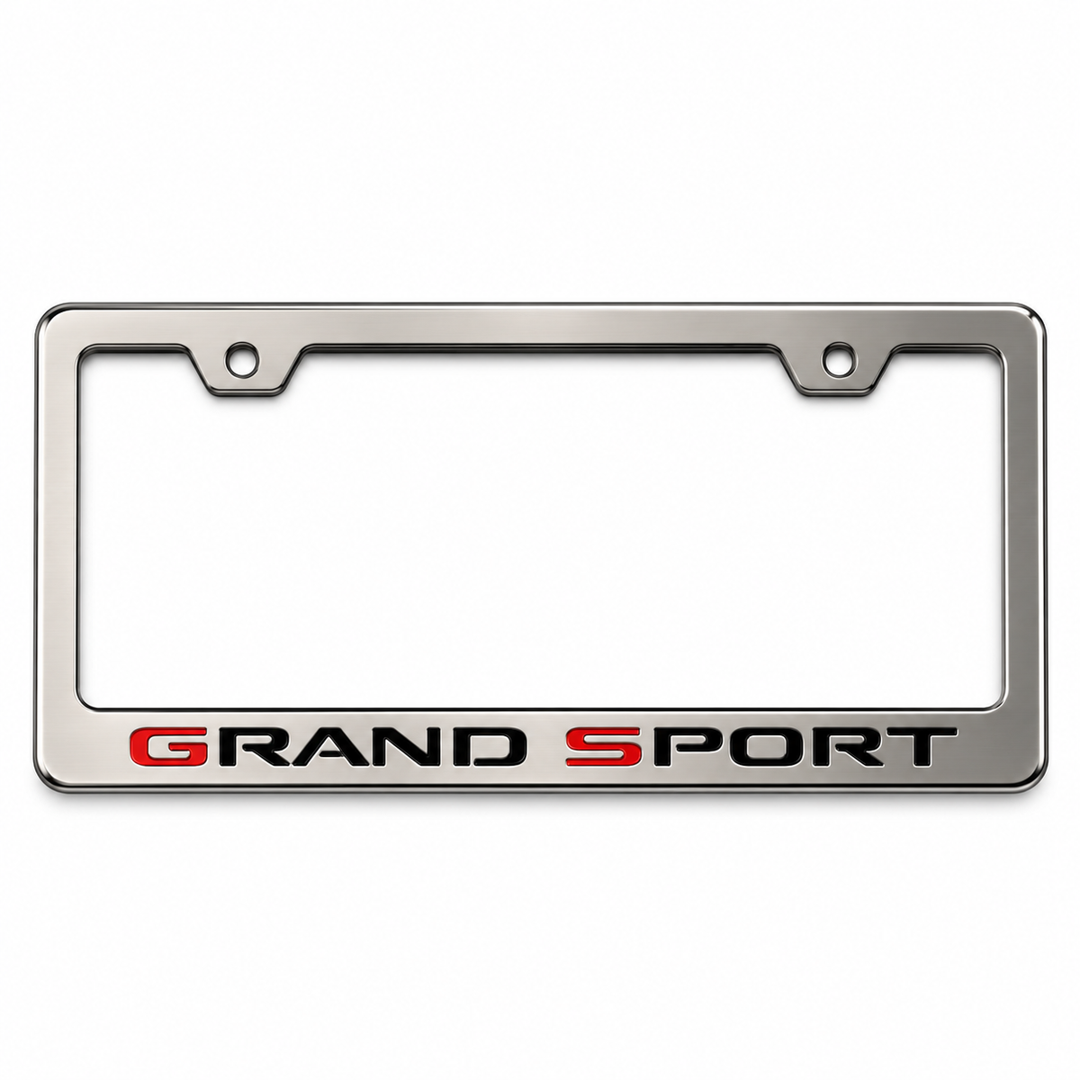 Frame License Plate Corvette Grand Sport Lettering Stainless Steel