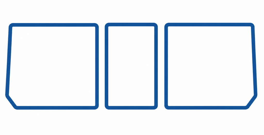 Frame Rear Compartment Door Bright Blue-3 Pieces-68-79E