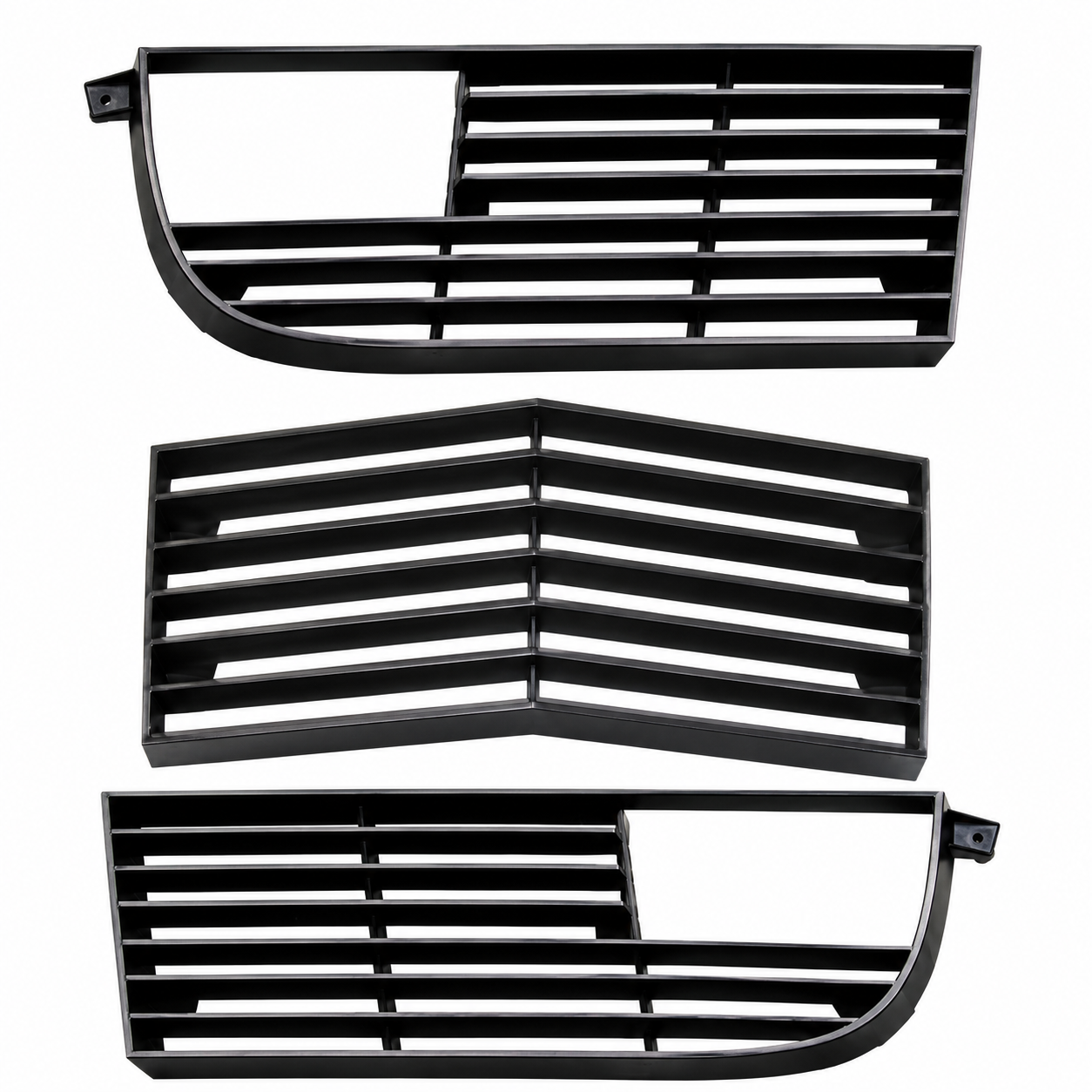 Grille Set Black With Chrome Edge Left Right Center-73 & 74 Update
