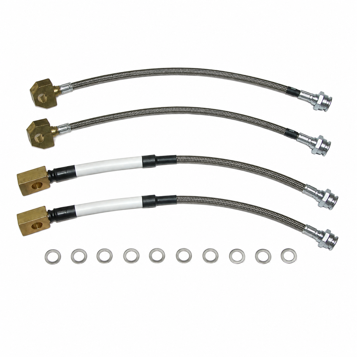 Hose Set Brake Braided Stainless Steel-4 Pieces USA-84-87
