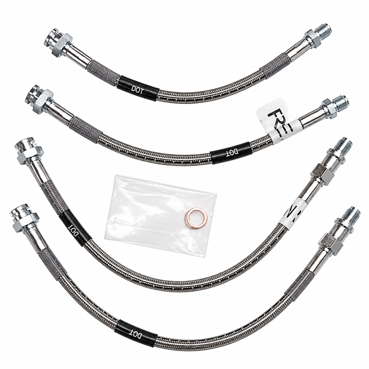 Hose Set Brake Braided Stainless Steel Usa-4 Pieces-63-82