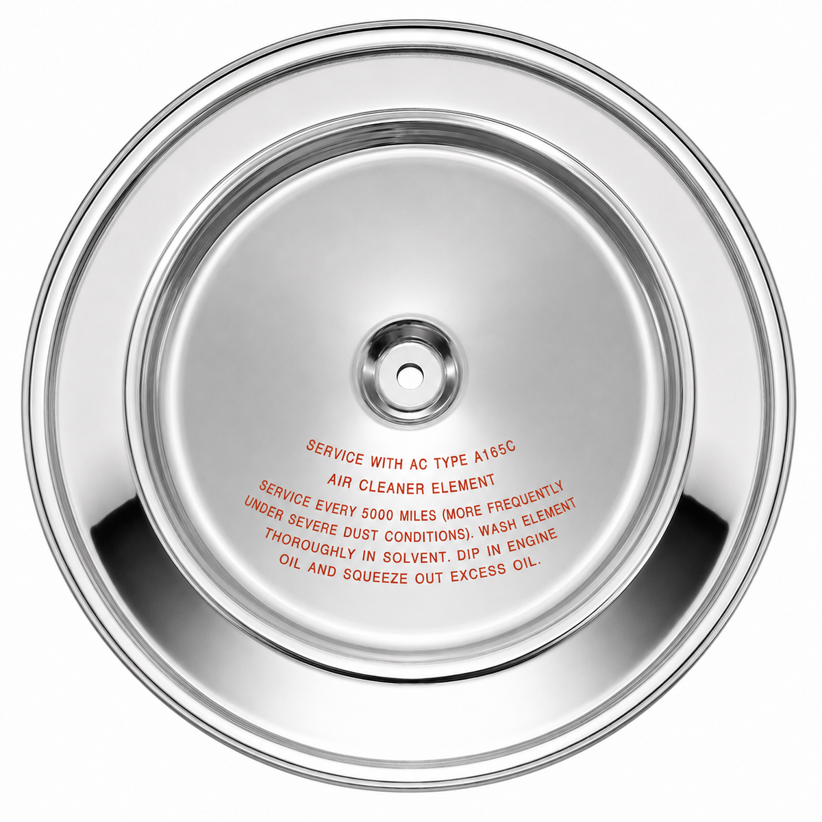 Lid Air Cleaner Chrome With Red Silk 63-64