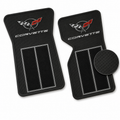 Mat Set Rubber And Carpet With C-5 Logo Black Pair-68-82