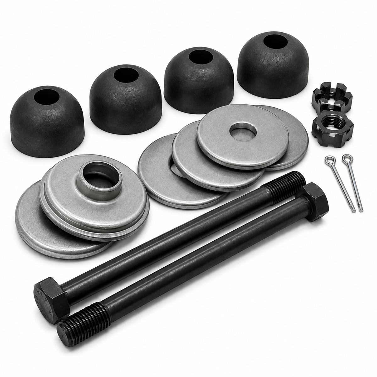 Mount Kit Rear Spring Rubber Original Style Bolts W/ Trailing Arm Retainers-18 Pieces-63-82
