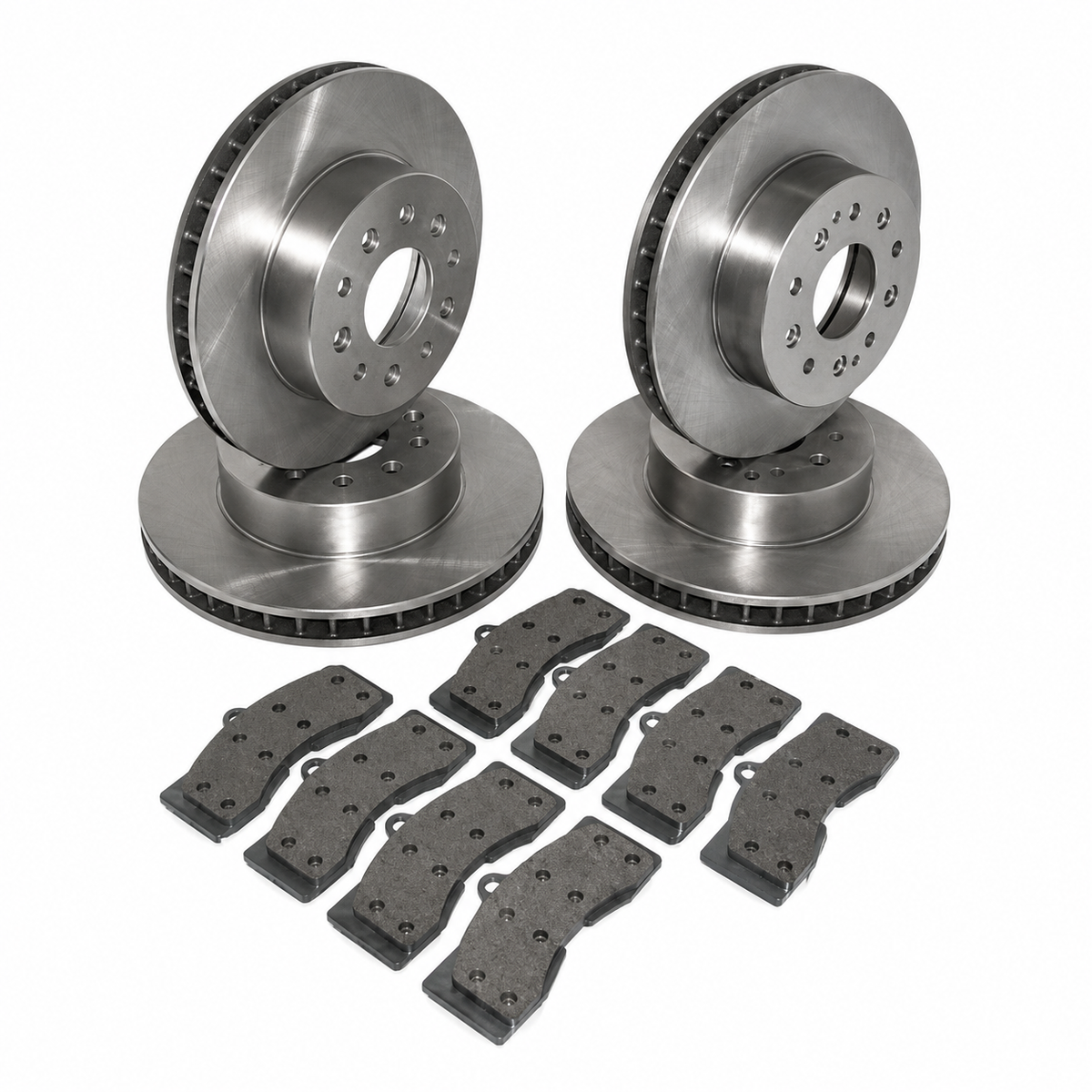 Rotor Set Brake Front & Rear Heavy Duty With Organic Pads-65-82