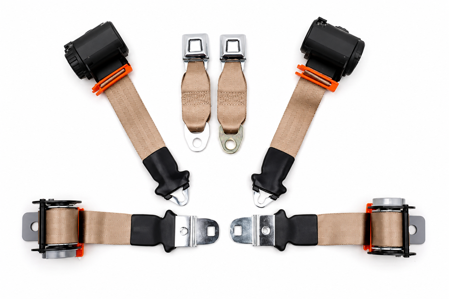 Seat Belt Assembly Economy Direct Fit Dual Retractor Starburst Buckle Colors Pr-72-73