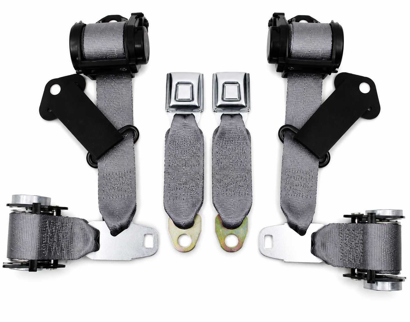 Seat Belt Assembly Economy Direct Fit Dual Retractor Starburst Buckle Colors Pr-74-77