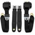 Seat Belt Conversion Assembly-3 Point Single Retractor Starburst Buckle Colors Pair-68-74