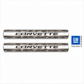 Shield Side Exhaust Polished Stainless Steel With Corvette Logo Pair-63-82
