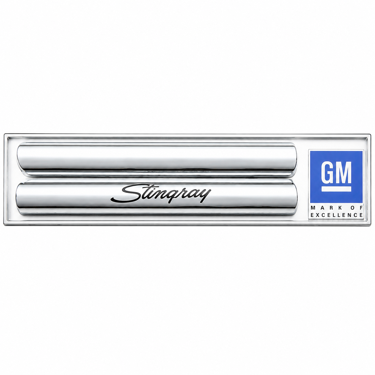 Shield Side Exhaust Polished Stainless Steel With Stingray Logo Pair-63-82
