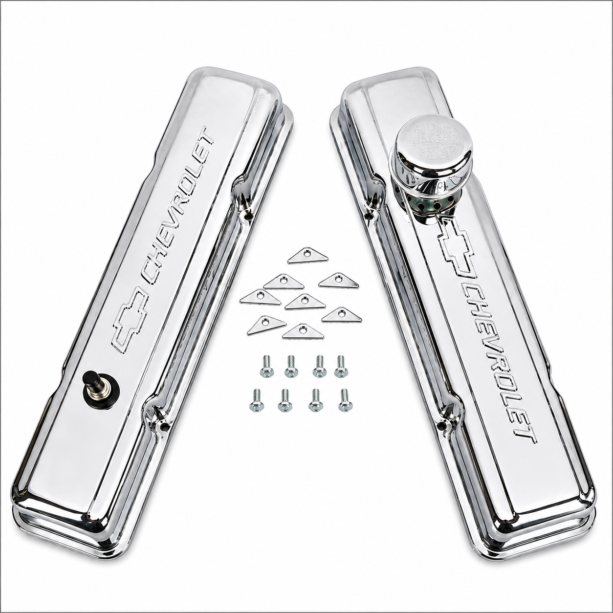 Short Chrome Valve Cover Set Sb