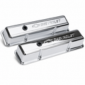 Small Block "Chevrolet" Stamped Tall Steel Rocker Covers, Pair,