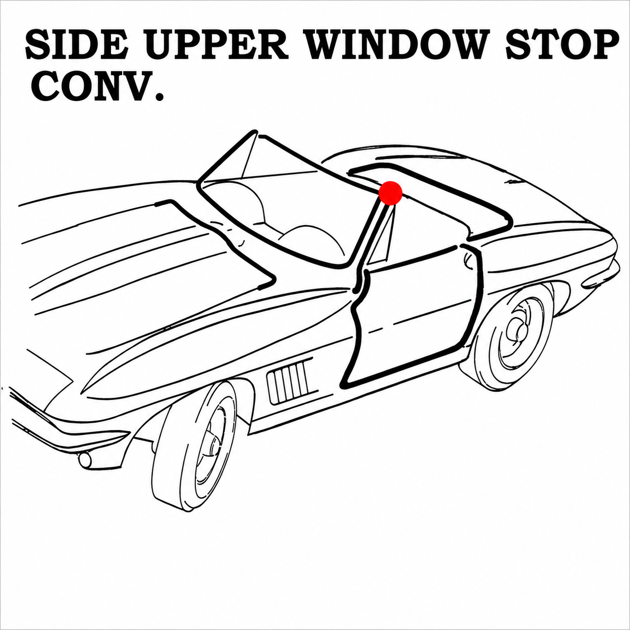 Stop Side Window Glass Upper Convertible Usa Each-63-67