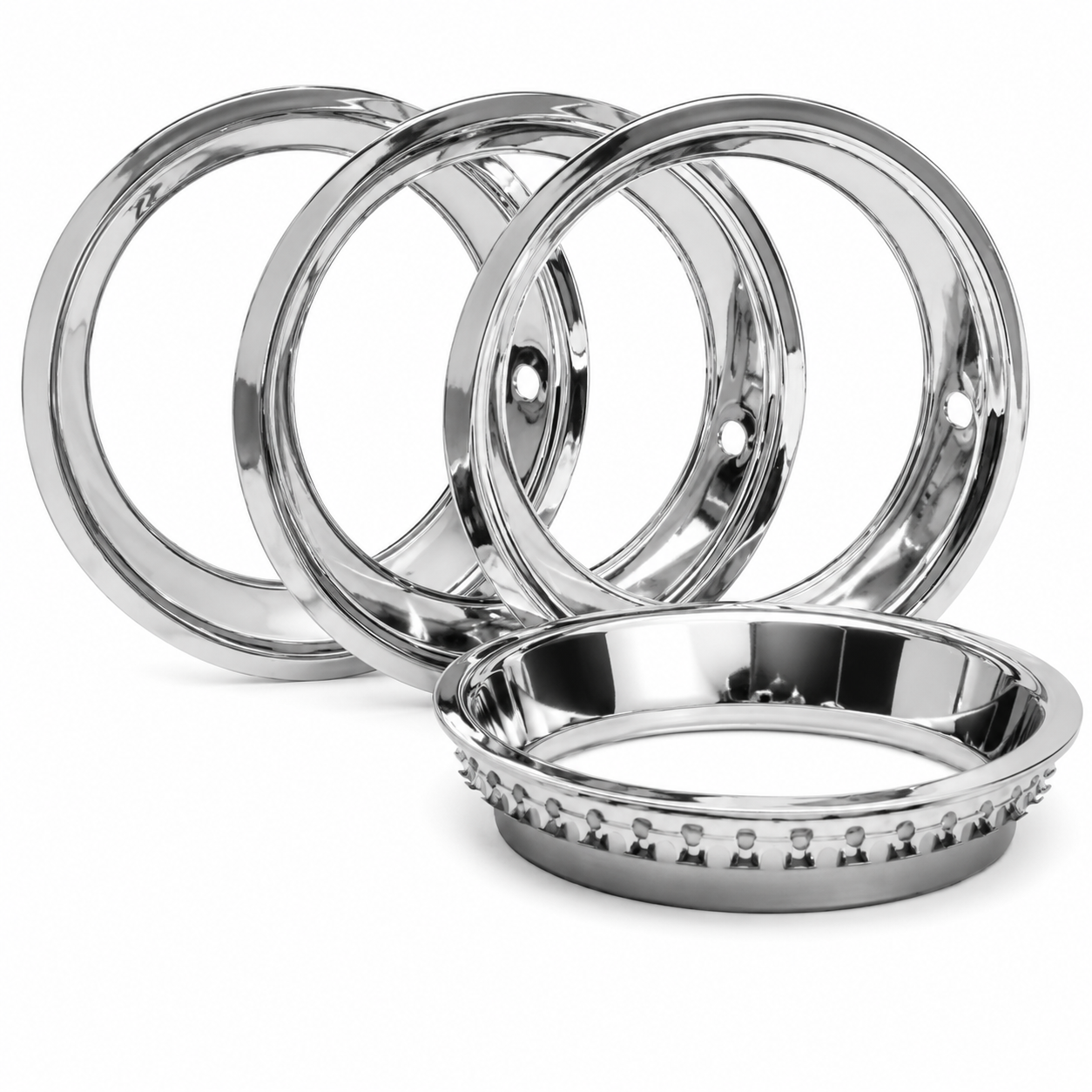 Trim Ring Polished Stainless Steel Import Set Of 4 68-82