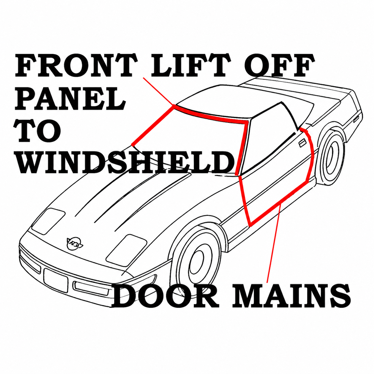 Weatherstrip Kit Convertible Body USA-4 Piece-90-96