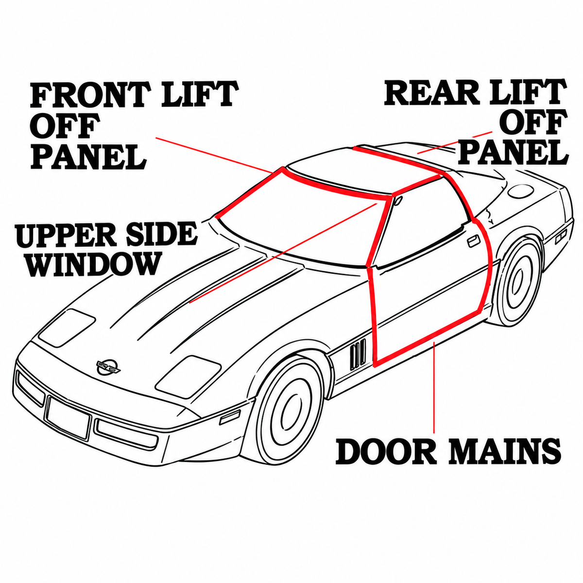 Weatherstrip Kit Coupe Body USA-7 Piece-84-89