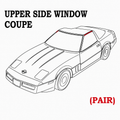 Weatherstrip Set Upper Side Window Coupe USA Pair-84-96